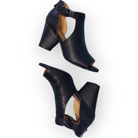 NewDirection ND Bremley Womens Black Heels Ankle Sandals Open Toe Shoes 7.5 - Picture 3 of 10